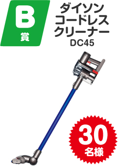 B賞ダイソンコードレスクリーナーDC45 30名様